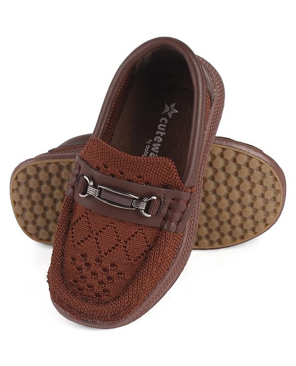 Cute Walk by Babyhug Slip On Formal & Party Wear Shoes With Applique -Brown