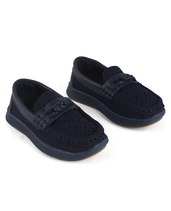 Cute Walk by Babyhug Slip on Formal & Party Shoes With Applique - Navy Blue
