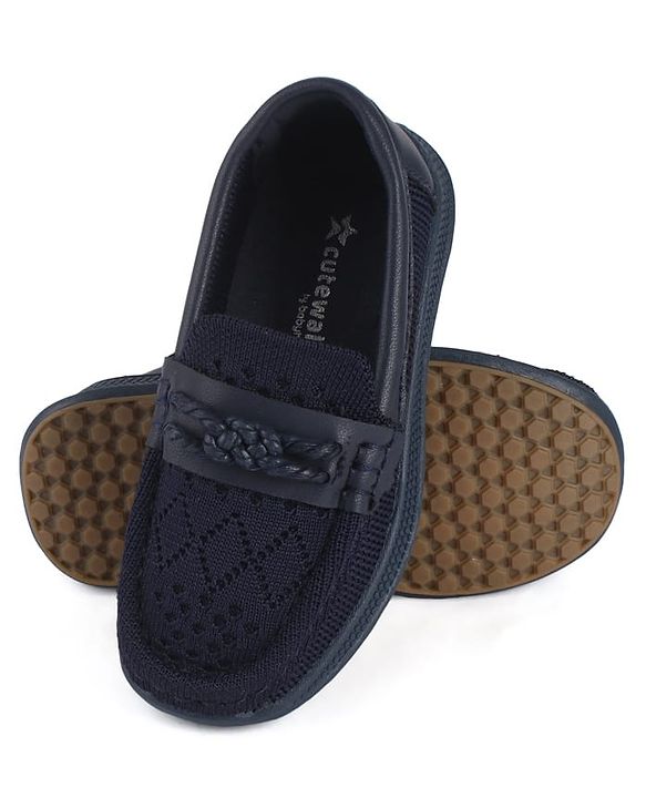 Cute Walk by Babyhug Slip on Formal & Party Shoes With Applique - Navy Blue