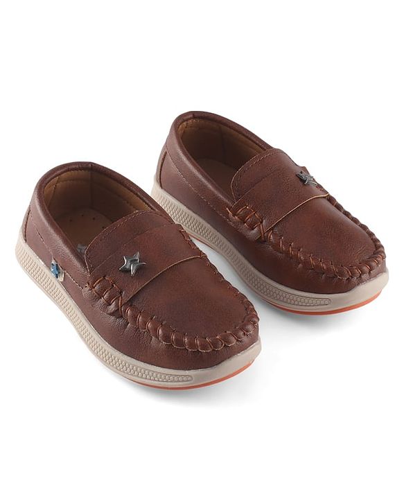 Cute Walk by Babyhug Slip On Party Wear Shoes With Star Applique - Black
