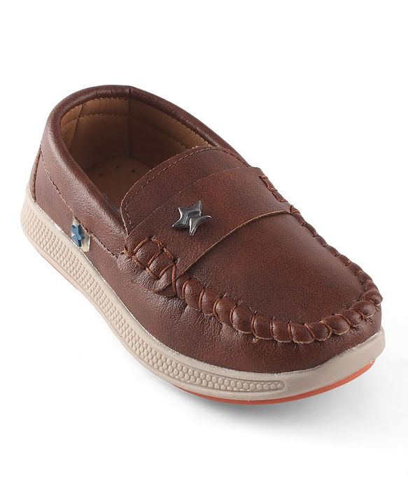 Cute Walk by Babyhug Slip On Party Wear Shoes With Star Applique - Black
