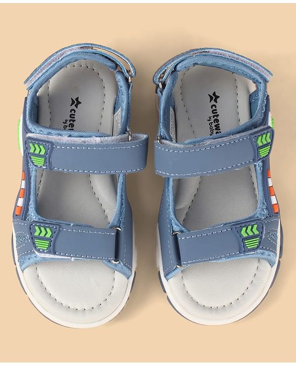 Cute Walk by Babyhug Velcro Closure Sandals With Applique - Blue