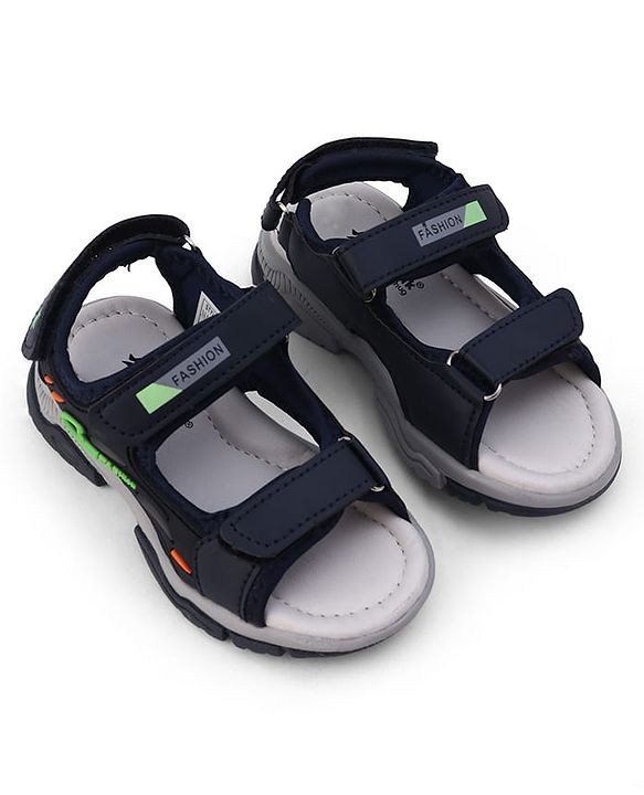 Cute Walk by Babyhug Velcro Closure Solid Sandal - Navy Blue