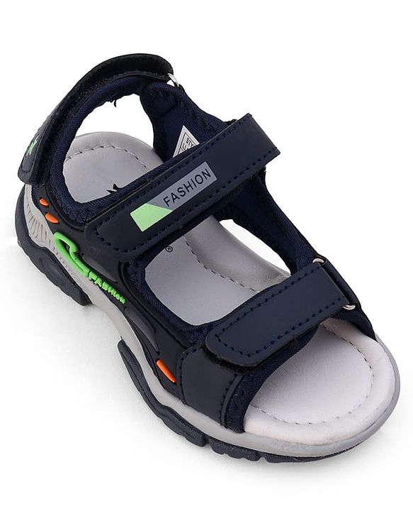 Cute Walk by Babyhug Velcro Closure Solid Sandal - Navy Blue