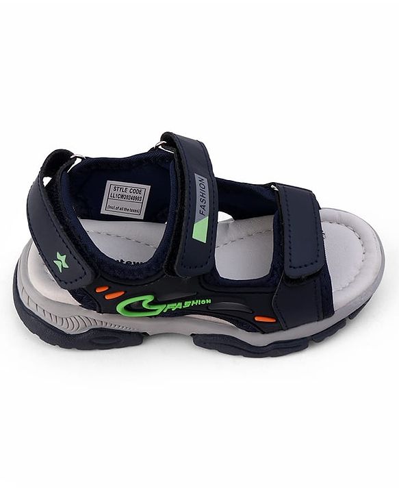 Cute Walk by Babyhug Velcro Closure Solid Sandal - Navy Blue