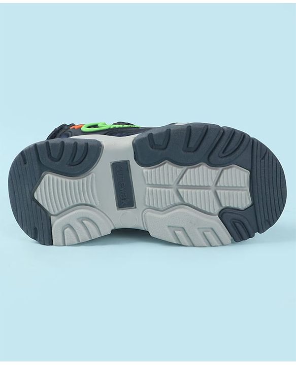 Cute Walk by Babyhug Velcro Closure Solid Sandal - Navy Blue