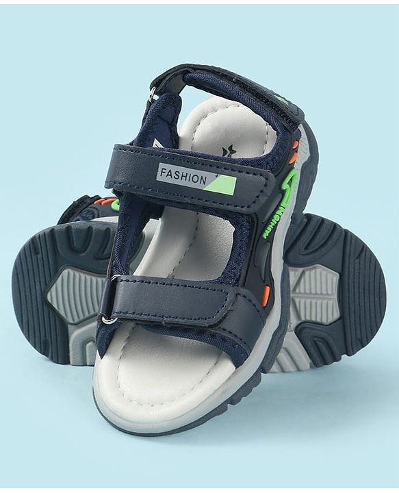Cute Walk by Babyhug Velcro Closure Solid Sandal - Navy Blue
