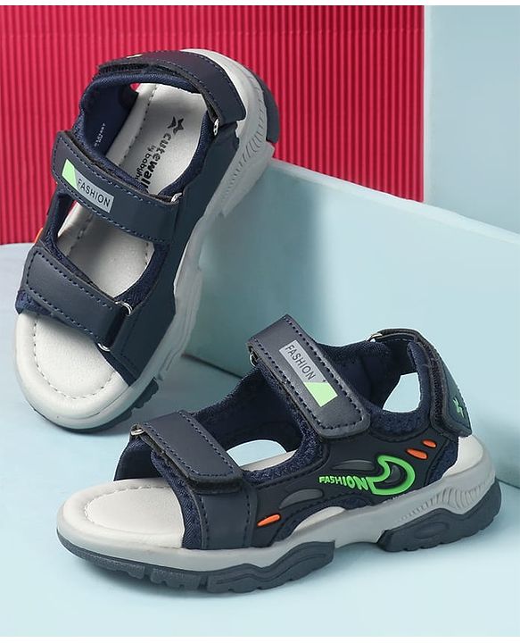 Cute Walk by Babyhug Velcro Closure Solid Sandal - Navy Blue