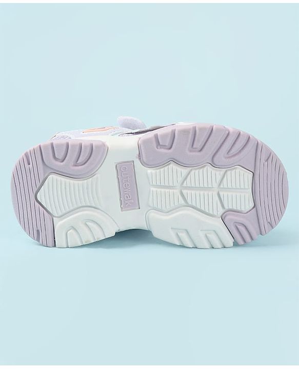 Cute Walk by Babyhug Velcro Closure Solid Sandal - Purple
