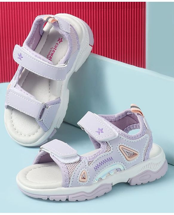 Cute Walk by Babyhug Velcro Closure Solid Sandal - Purple