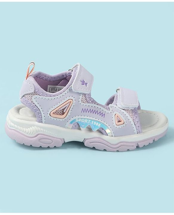 Cute Walk by Babyhug Velcro Closure Solid Sandal - Purple
