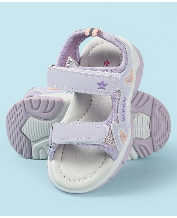 Cute Walk by Babyhug Velcro Closure Solid Sandal - Purple