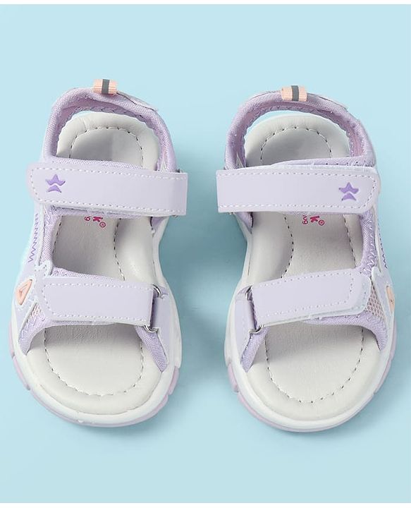Cute Walk by Babyhug Velcro Closure Solid Sandal - Purple
