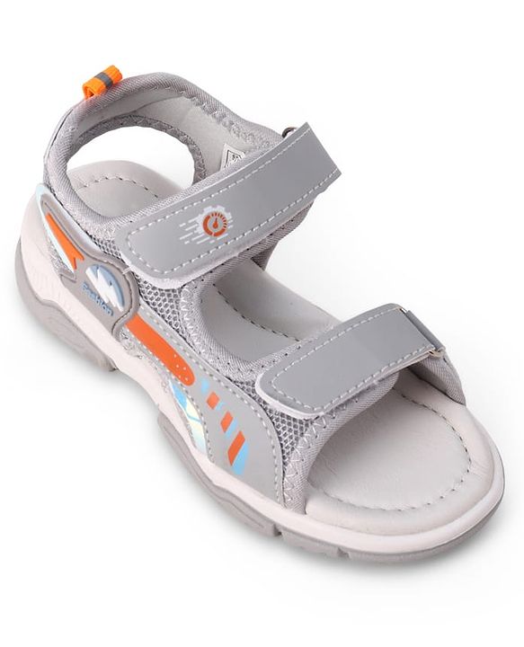 Cute Walk by Babyhug Velcro Closure Solid Sandal - Grey