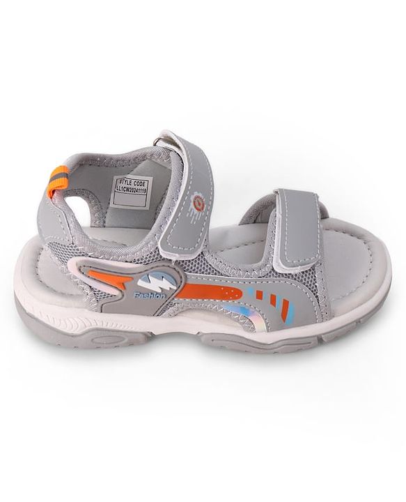 Cute Walk by Babyhug Velcro Closure Solid Sandal - Grey