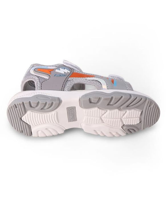 Cute Walk by Babyhug Velcro Closure Solid Sandal - Grey