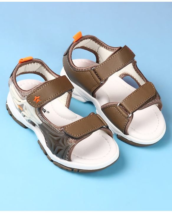 Cute Walk by Babyhug Velcro Closure Solid Sandal - Brown