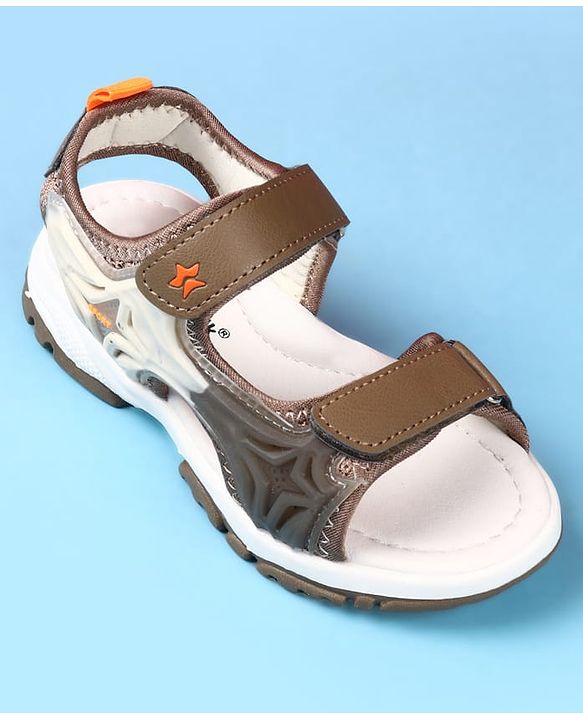 Cute Walk by Babyhug Velcro Closure Solid Sandal - Brown