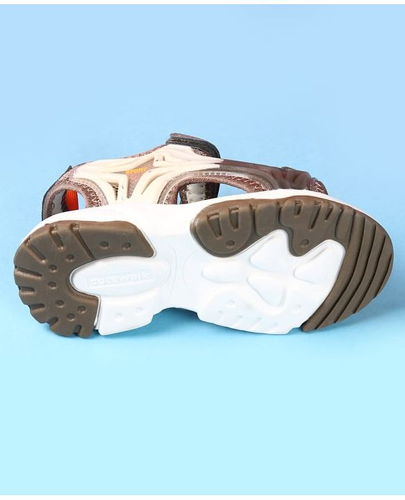 Cute Walk by Babyhug Velcro Closure Solid Sandal - Brown