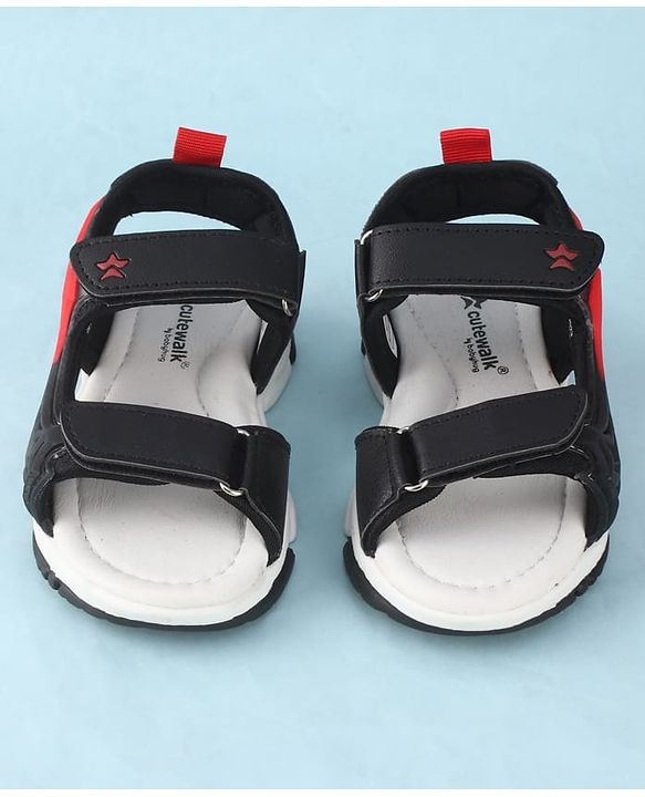 Cute Walk by Babyhug Velcro Closure Solid Sandal - Brown