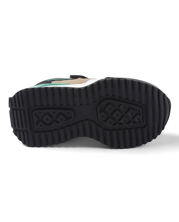 Cute Walk by Babyhug Velcro Closure Sneaker Shoes With Star Applique - Black
