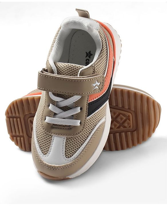 Cute Walk by Babyhug Velcro Closure Sneaker Shoes With Star Applique - Black