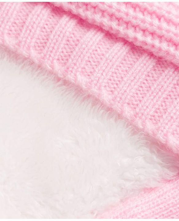 Pine Kids Knit Full Sleeves Hooded Front Open Sweater With Cable Knit Design - Pink