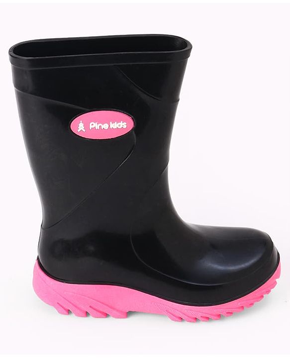 Pine Kids Slip On Rain Boots - Black