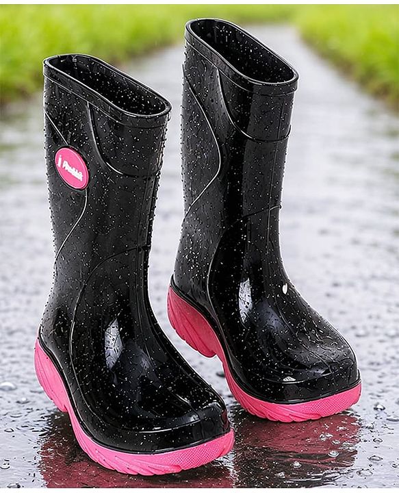 Pine Kids Slip On Rain Boots - Black