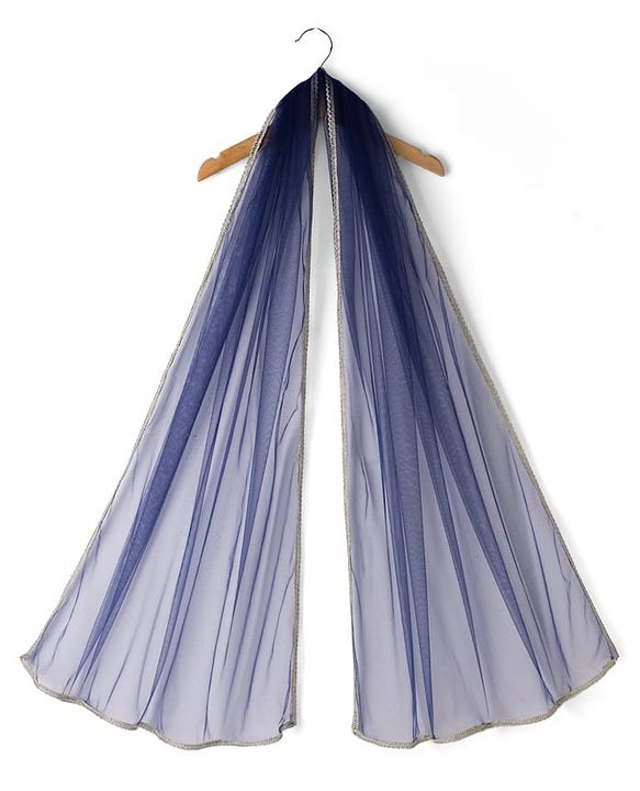 Pine Kids Cotton Woven Floral Printed Choli Lahenga Dupatta Set With Half Sleeves Jacket - Navy