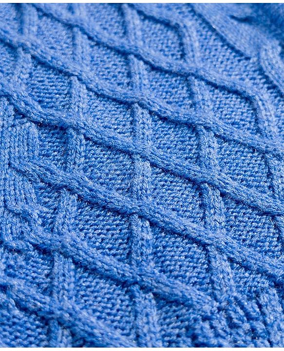 Pine Kids Cable Knit Front Open Sweater with Full Sleeves in Blue for 4-5 Years