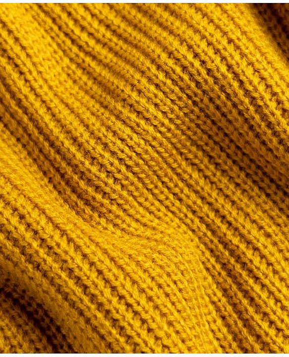Pine Kids Knit Full Sleeves Woolen Dress With Cable Knit - Mustard
