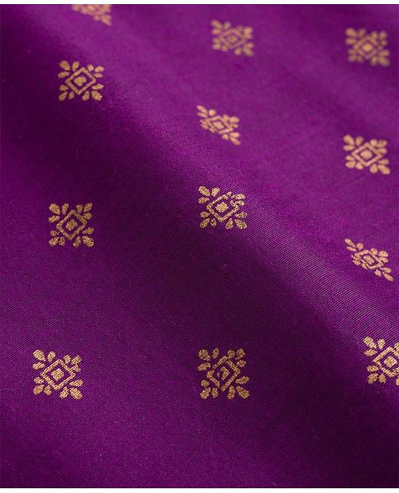 Pine Kids Woven Full Sleeves Floral Foil Printed Kurta & Pyjama Set - Wine
