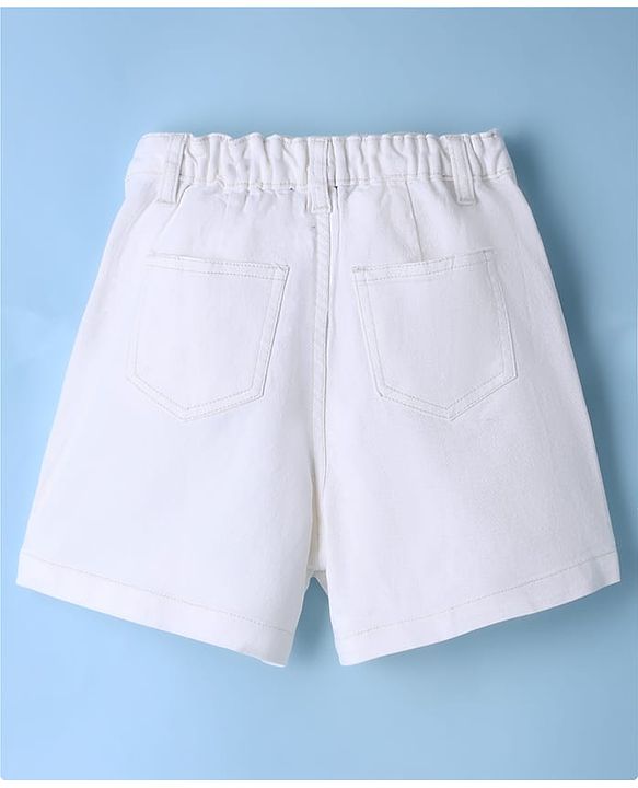 Pine Kids Denim Woven Skort with Knee Length in White