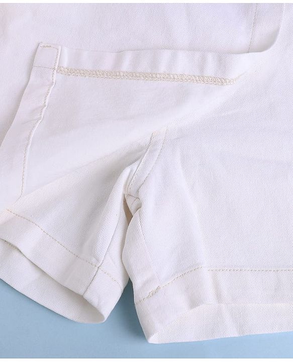 Pine Kids Denim Woven Skort with Knee Length in White