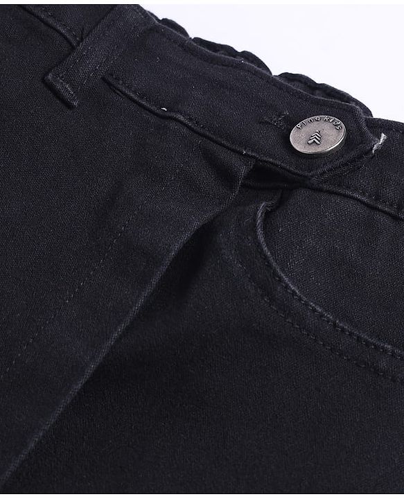 Pine Kids Cotton Mix Denim Skort with Knee Length & Back Elastic in Black
