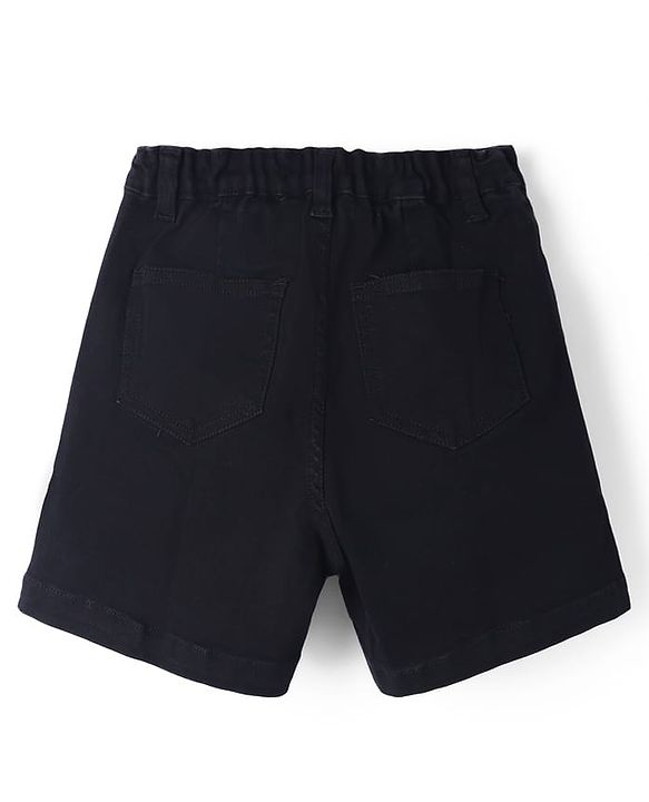 Pine Kids Cotton Mix Denim Skort with Knee Length & Back Elastic in Black