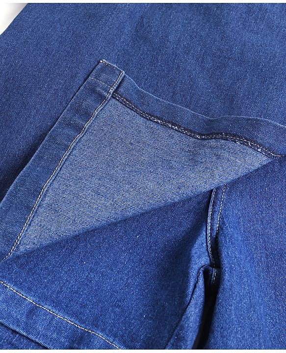 Pine Kids Denim Woven Skort with Back Elastic & Knee Length in Blue