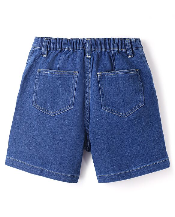Pine Kids Denim Woven Skort with Back Elastic & Knee Length in Blue