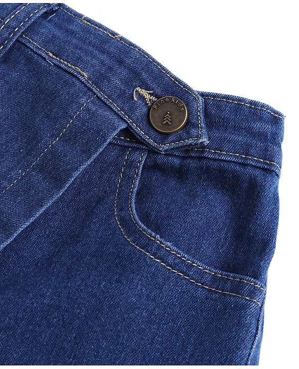 Pine Kids Denim Woven Skort with Back Elastic & Knee Length in Blue