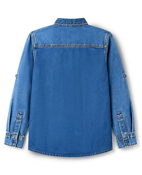 Pine Kids Denim Woven Full Sleeves Shirt - Blue