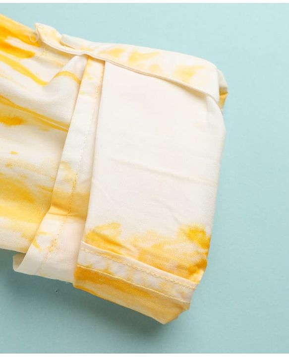 Pine Kids Cotton Woven Shirt with Full Sleeves and Tie & Dye Print - Yellow