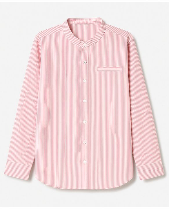 Pine Kids Cotton Woven Striped Shirt with Full Sleeves - Pink