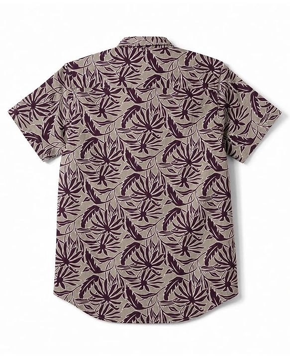 Pine Kids Cotton Woven Half Sleeves Shirt with Floral Print - Grey