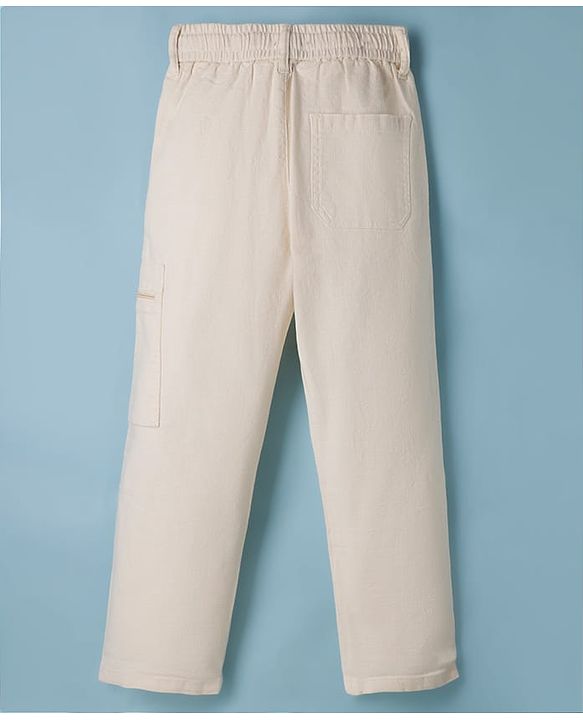 Pine Kids Cotton Elastane Woven Full Length Trousers - Beige