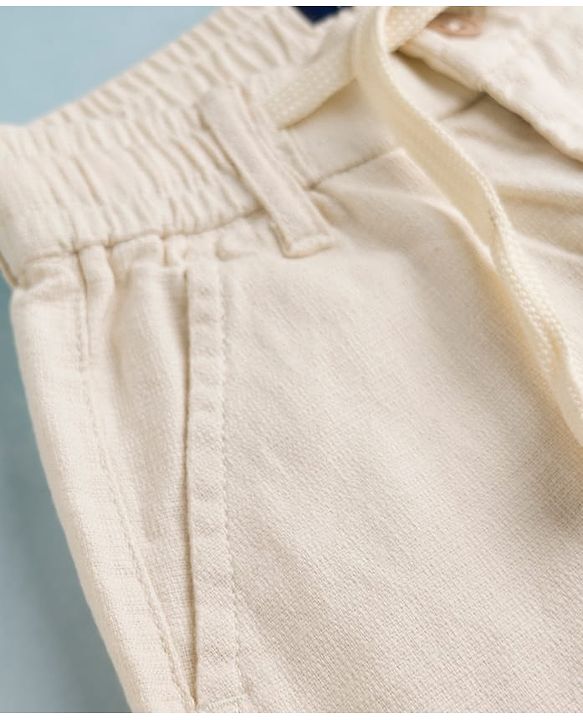 Pine Kids Cotton Elastane Woven Full Length Trousers - Beige