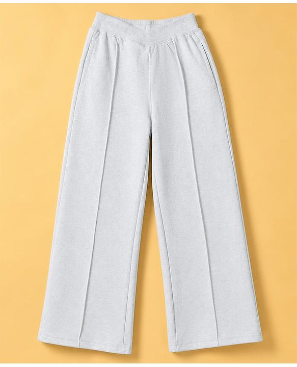 Pine Kids Cotton Knit Full Length Lounge Pants - Grey Melange