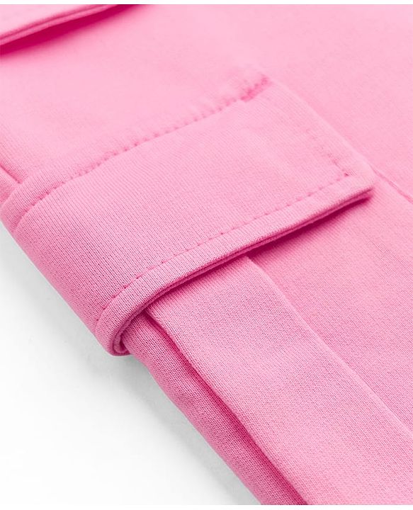 Pine Kids Cotton Knit Full Length Lounge & Track Pants With Pockets - Pink