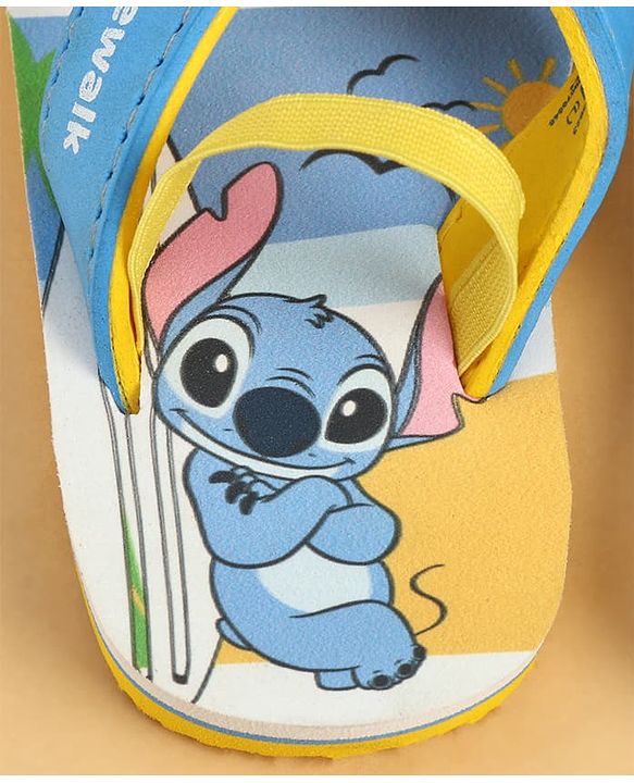 Cute Walk by Babyhug Disney Back Strap Closure Flip Flops With Stitch Print - Blue