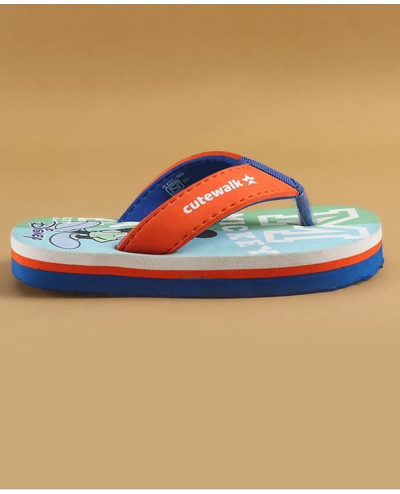 Cute Walk by Babyhug Disney Slip On Flip Flops with Mickey Mouse Print - Blue